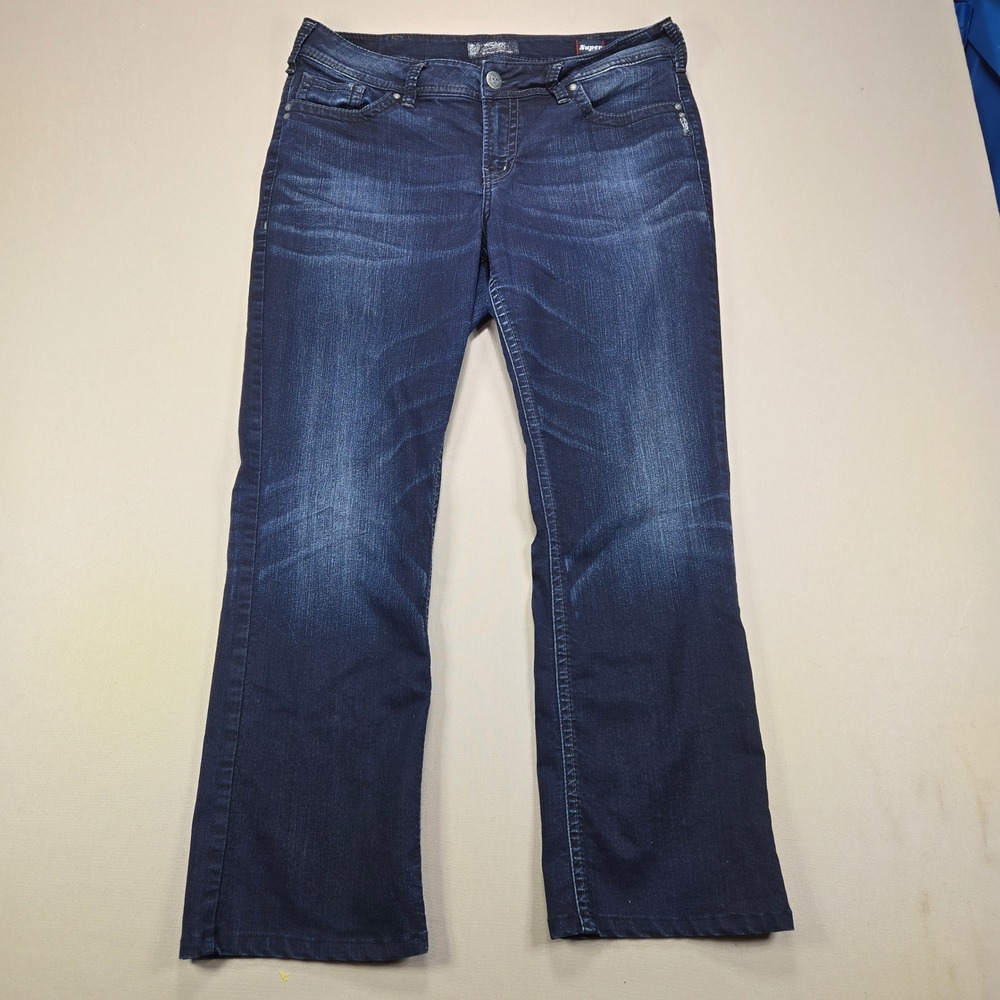Silver Jeans Suki Slim Bootcut Super Stretch Dark Wash Indigo Womens Size 16/33